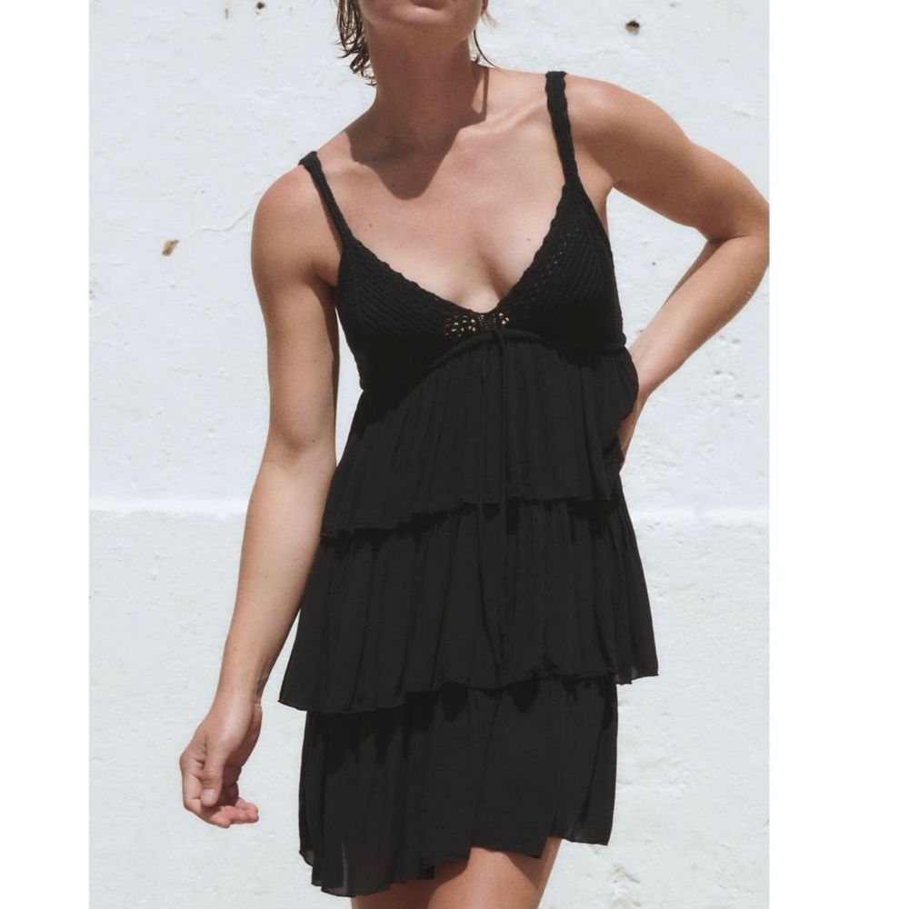 Zara Black Women's Ruffle Dress size S